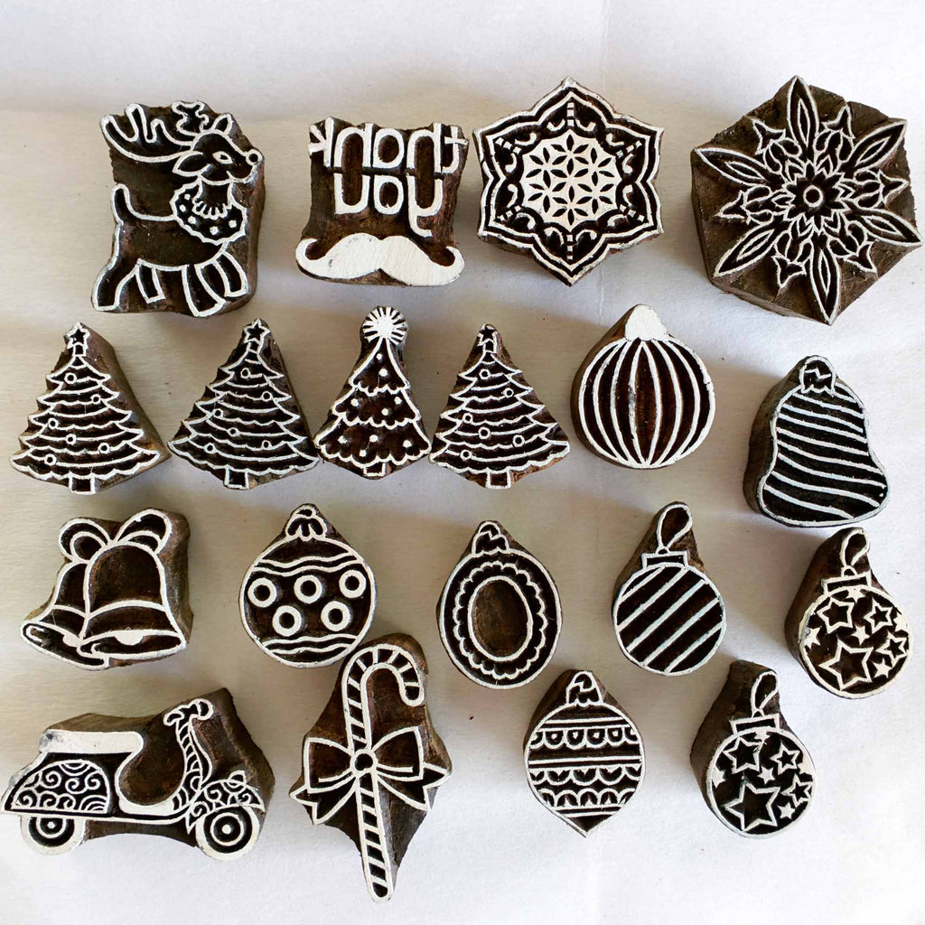Wooden Stamps for fabric printing and paper printing