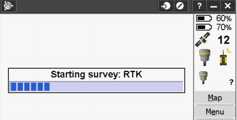 Access screen capture - Starting RTK Survey