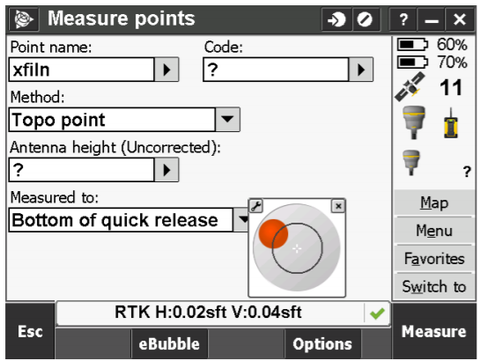 Trimble RTK Guide R10 with ebubble screenshot