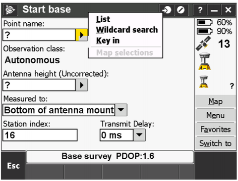 Trimble Access - Start base