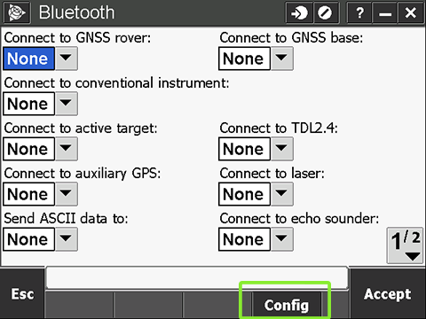 Trimble Access screenshot - Configure Bluetooth