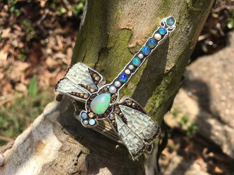 Paul Pearman Mosaic Dragonfly Sterling Silver Bracelet