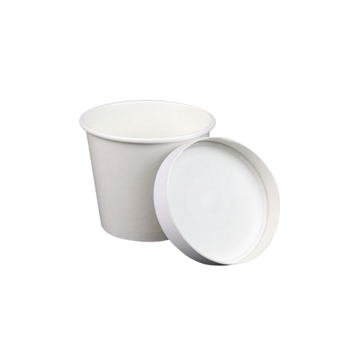 CCF 10OZ Ice Cream Pa每 Container - White 500 Pieces/Case