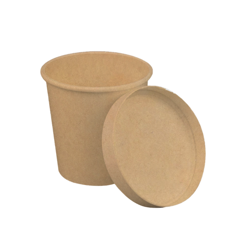 CCF 16OZ Ice Cream Paper Container - Kraft 500 Pieces/Case