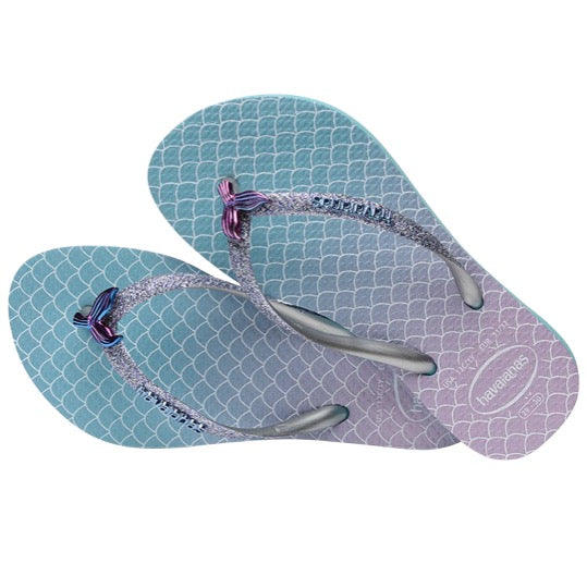 Havaianas Kids Slim Glitter blauw meisjes slippers Slippers.nl