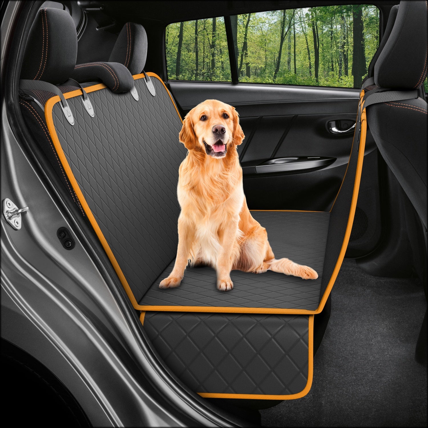 Waterproof Dog Seat Covers for Cars Washable Backseat Dog Cover for Cars Trucks & SUVs Durable Scratch Proof Nonslip Active Pets Bench Dog Car Seat Cover for Back Seat Protector for Pet Fur & Mud 