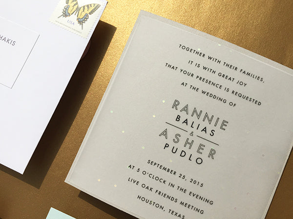 Modern Gold Geometric Wedding Invitation