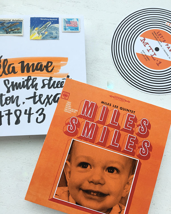 Miles Smiles Birthday Party Album invitation