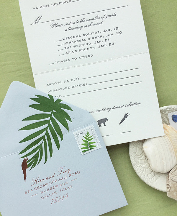 Tropical Destination Wedding RSVP Response Card