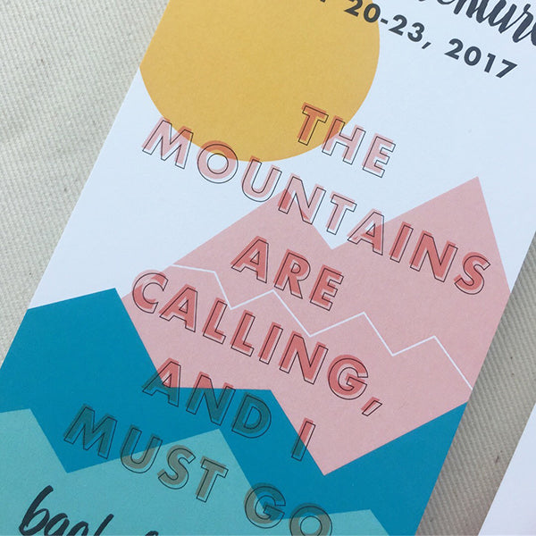 The Mountains Are Calling and I Must Go John Muir Invitations Hiking Wedding