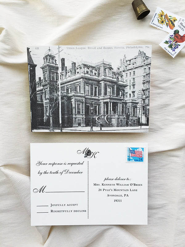 The Union League of Philadelphia Post Card RSVP 