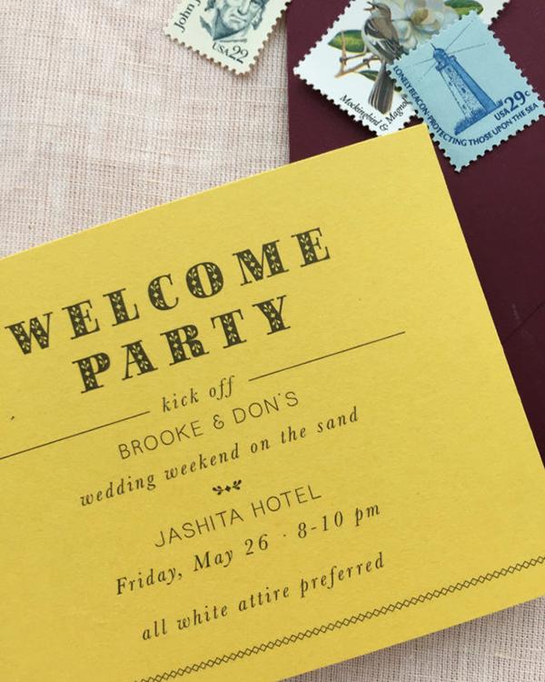 Welcome Party Card Destination Wedding Mexico