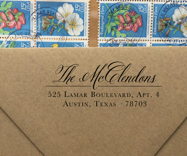 Romantic and Rustic Return Address Stamp