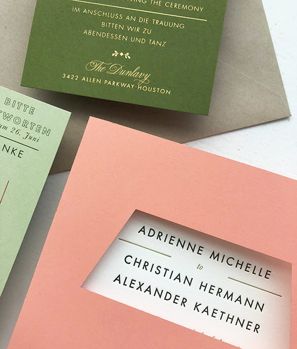 James Turrell Inspired Wedding Invitations Letterpress