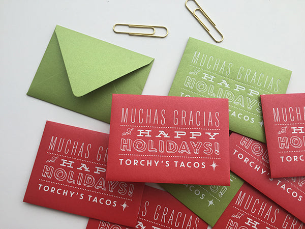 white foil stamp stardream envelope - torchy's tacos