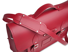 Handmade Leather Satchel - Marsala Red 