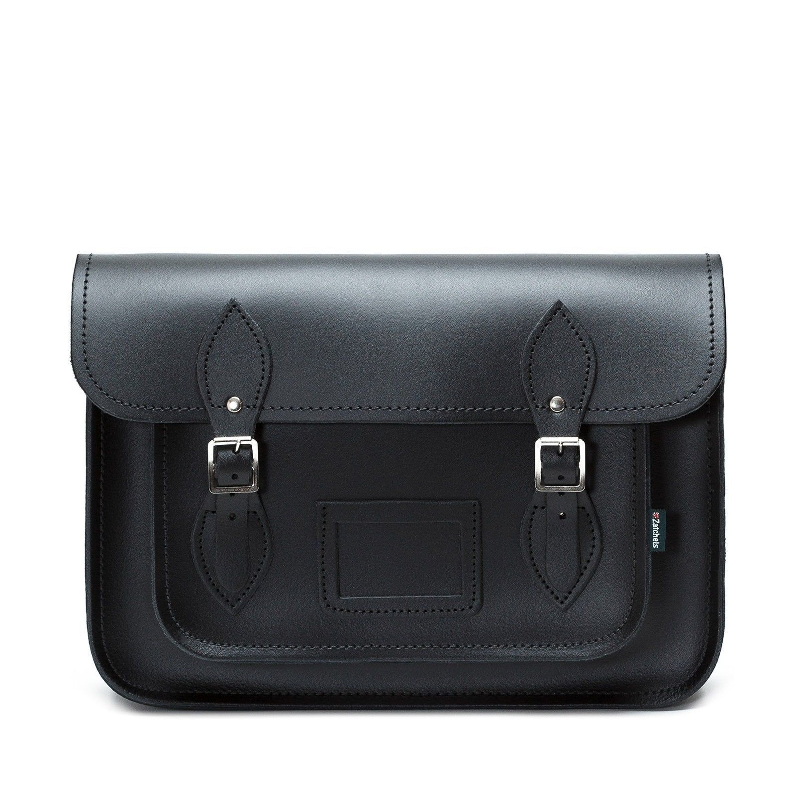 Handmade Leather Satchel - Black - 16"