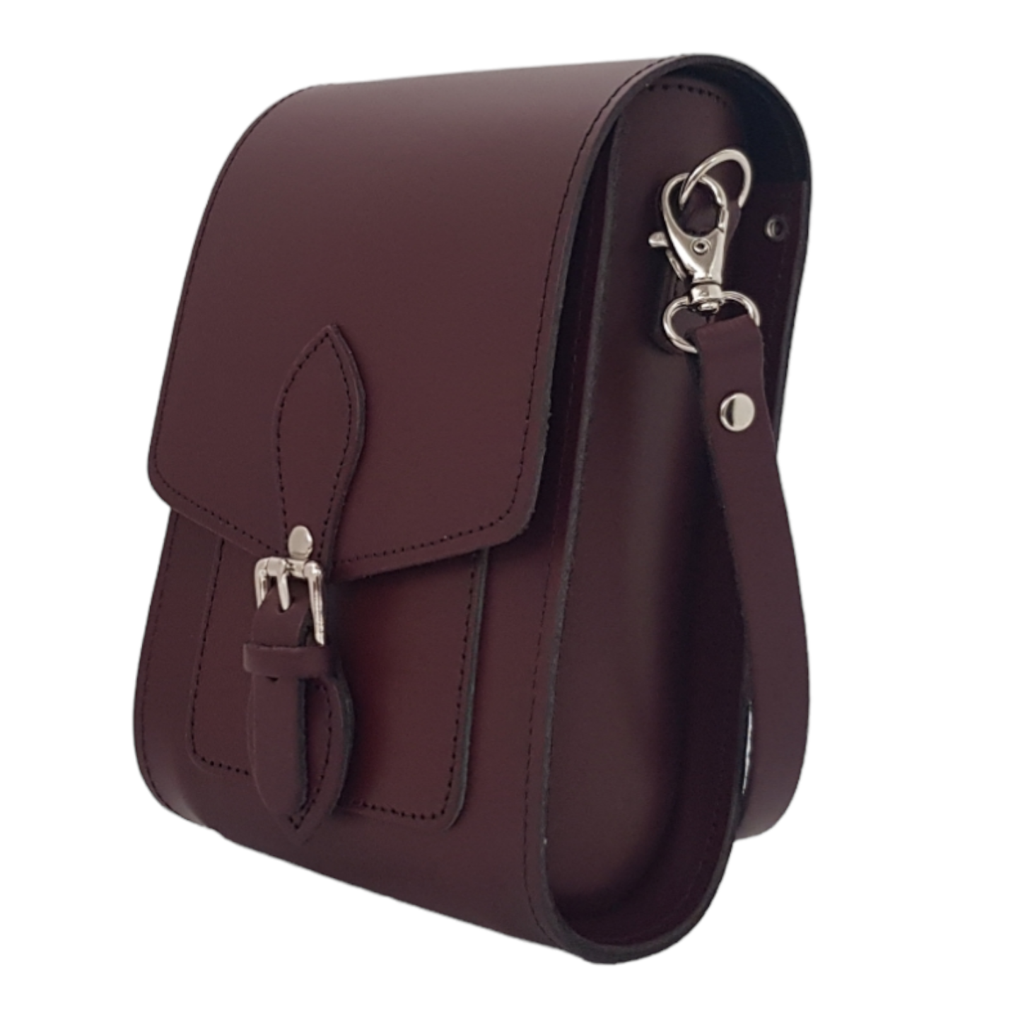 Handmade Leather Festival Phone Bag - Marsala Red