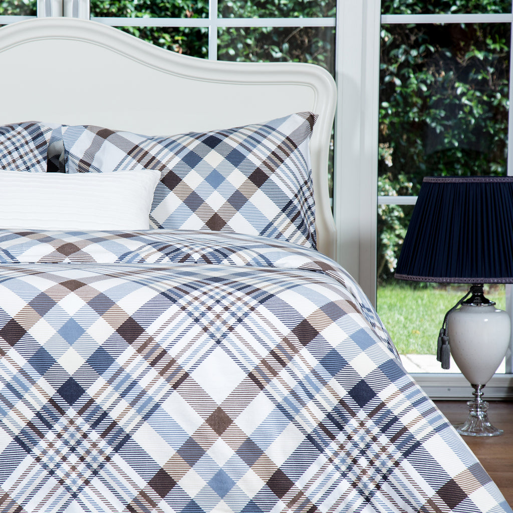 flannel duvet cover blue