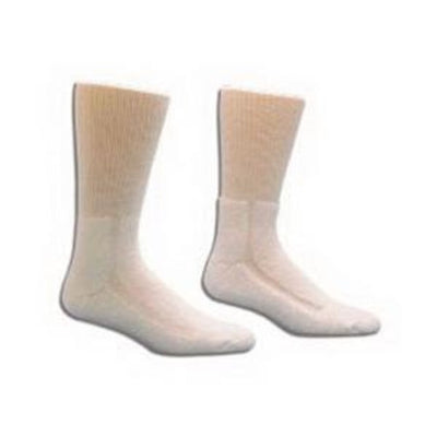 HealthDri Foot-Friendly Diabetic Acrylic Socks, White, Latex-Free, Size 9-11