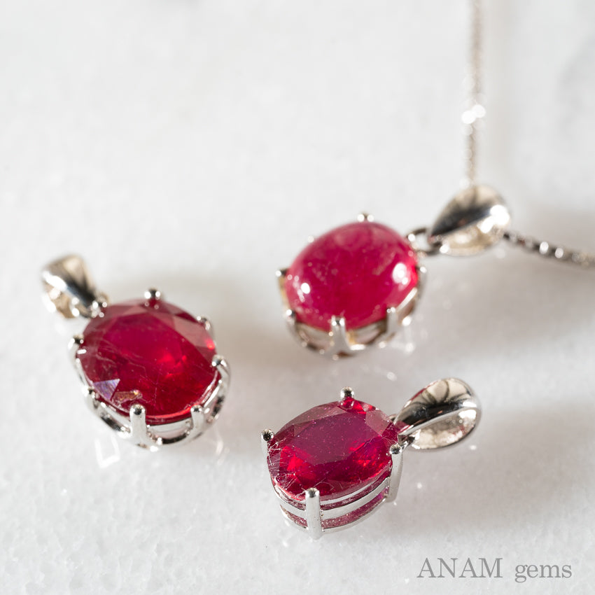 ルビー ペンダントトップ（ネックレス）SV925-ANAM gems‖ハンドメイドアクセサリー用天然石ビーズを卸売価格で販売♪