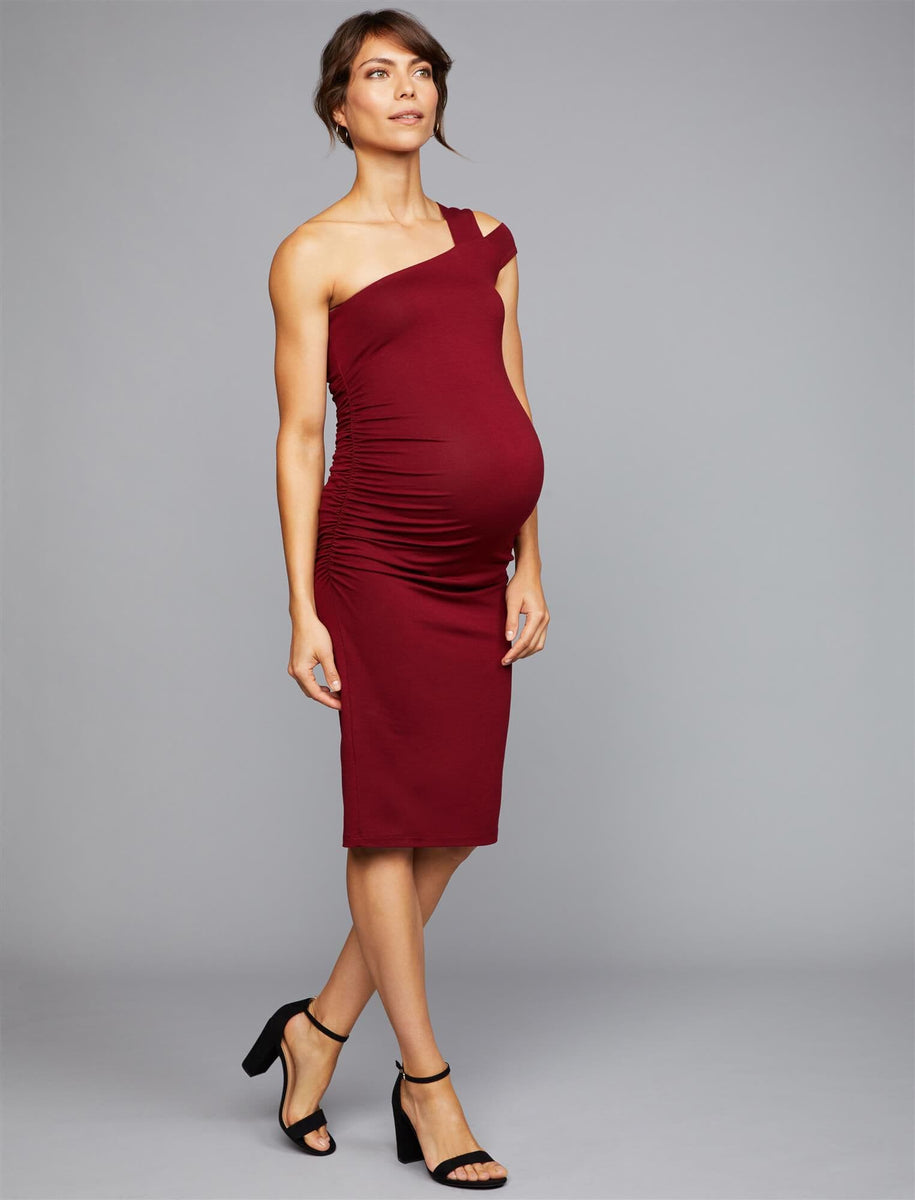 isabella oliver one shoulder maternity dress