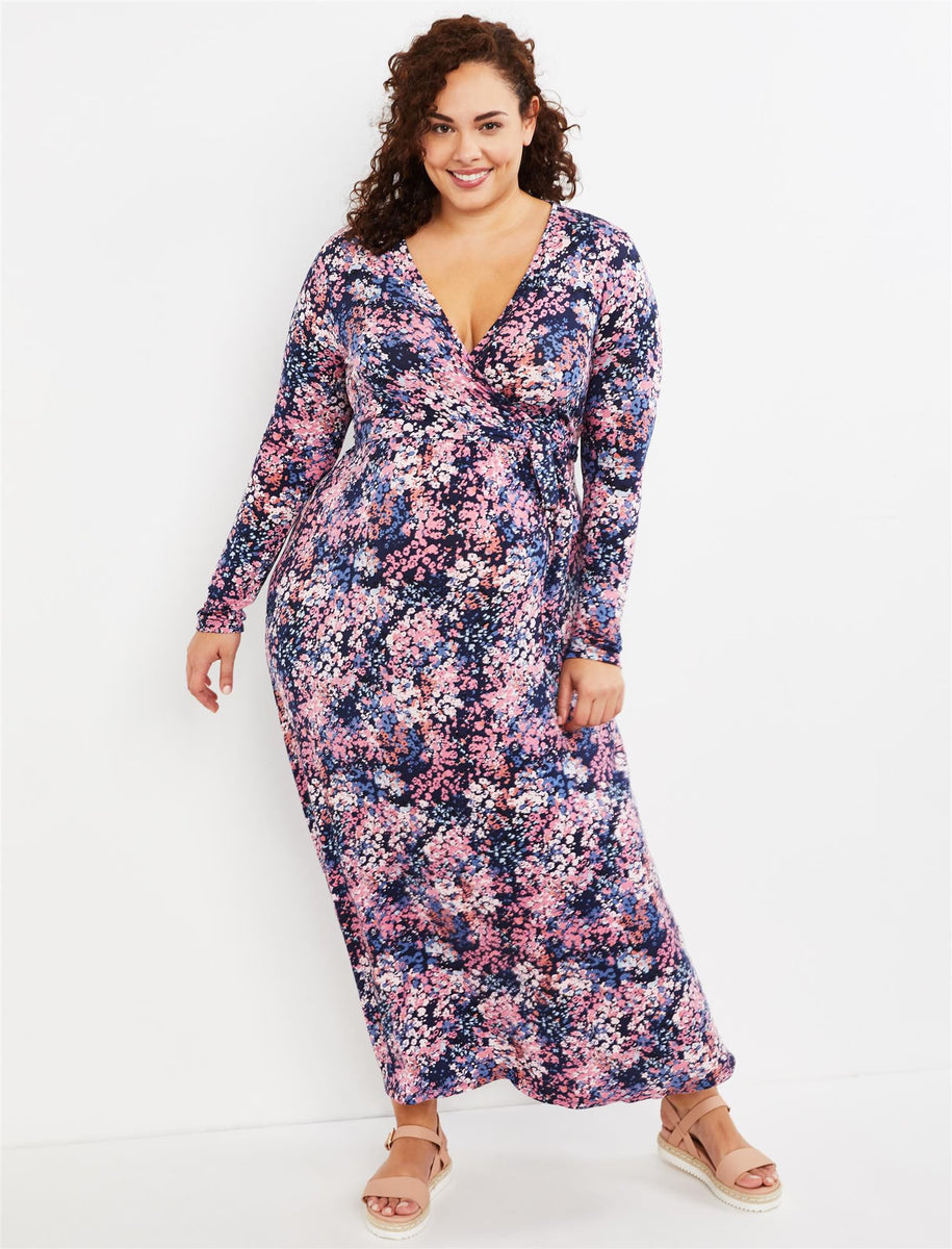 plus size maternity wrap dress