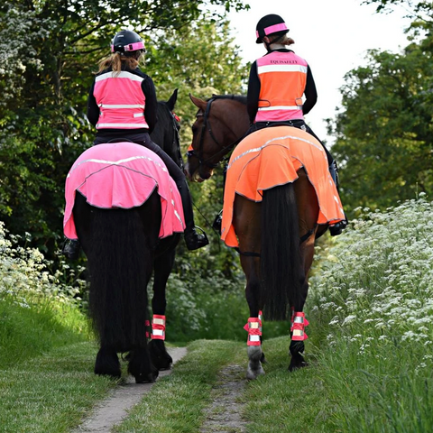 Pink and Orange Equisafety High-Vis for Horse and Rider