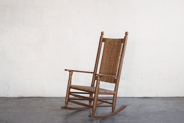 wood and rope rocking chair