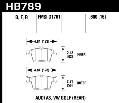 Hawk HB378B.565 HPS 5.0 Street Brake Pads Rear For 04-11 Mazda RX8 NEW 
