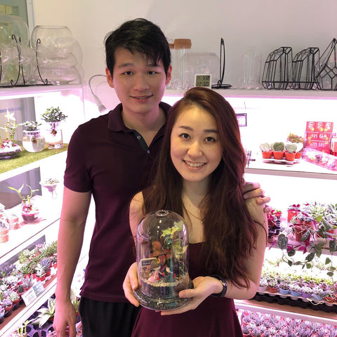 couple terrarium workshop at Lush Glass Door