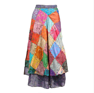 Upcycled Sari Wrap Skirt 