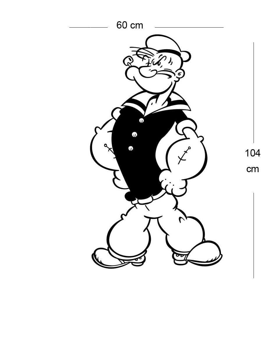 popeye cartoon black and white