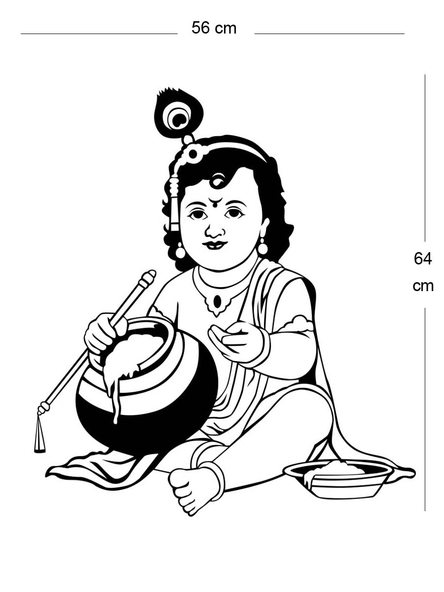 krishna clipart black and white