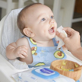 cleaning babies face after eating