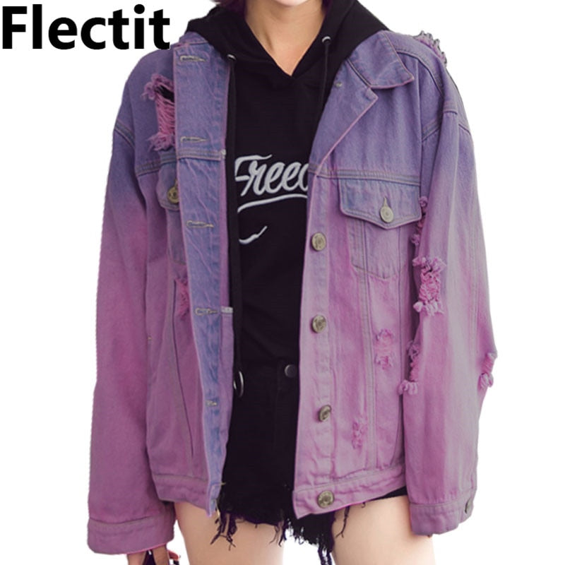 purple denim jacket