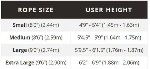 Crossrope jump rope size guide