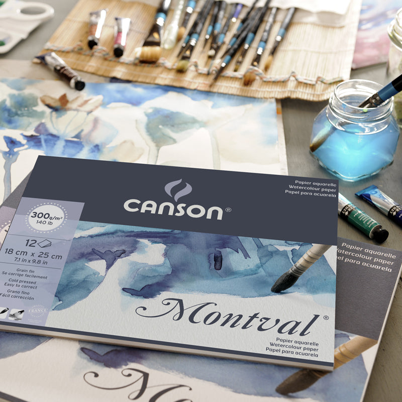 Not size:A3 Canson Montval 300gsm watercolour practice paper pad including 12 sheets natural white and Cold Pressed
