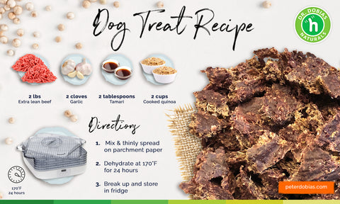 Natural dehydrated dog treat recipe with beef