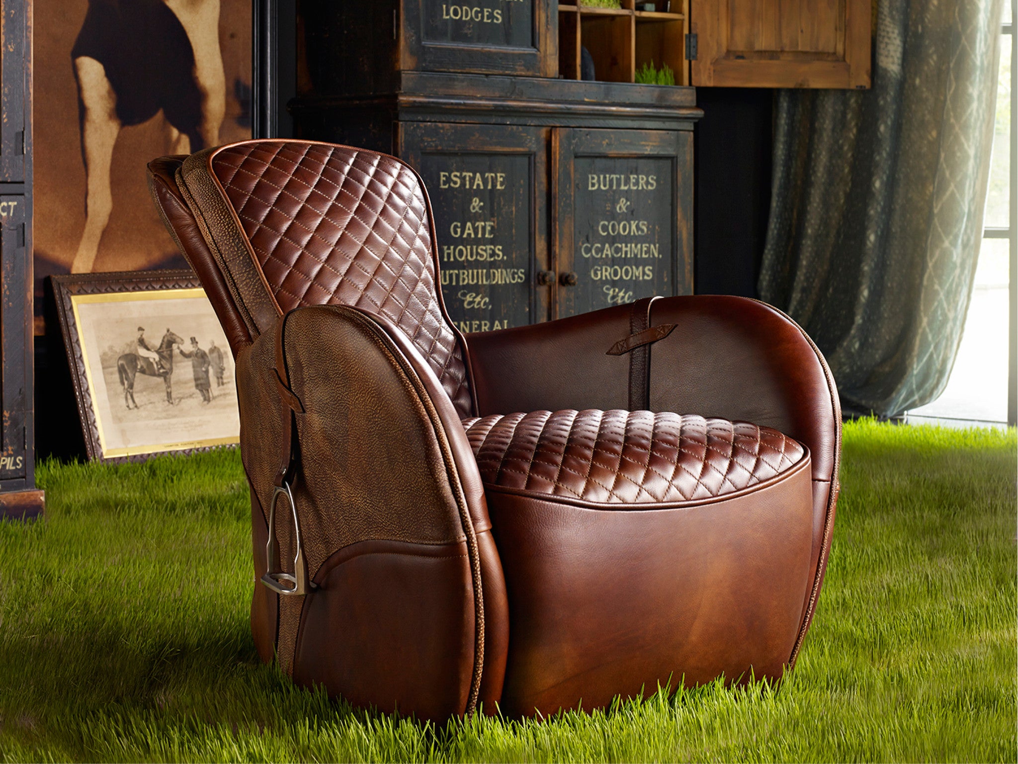 leather saddle chair