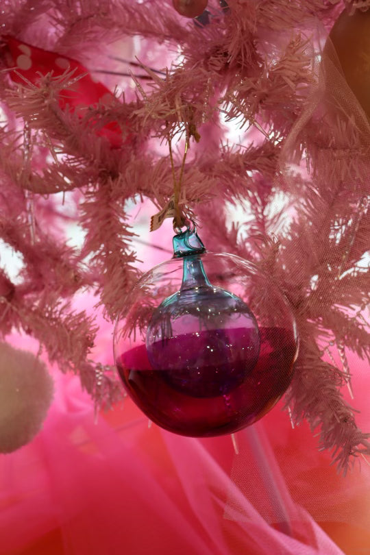 Pink & Aqua Ball Ornament