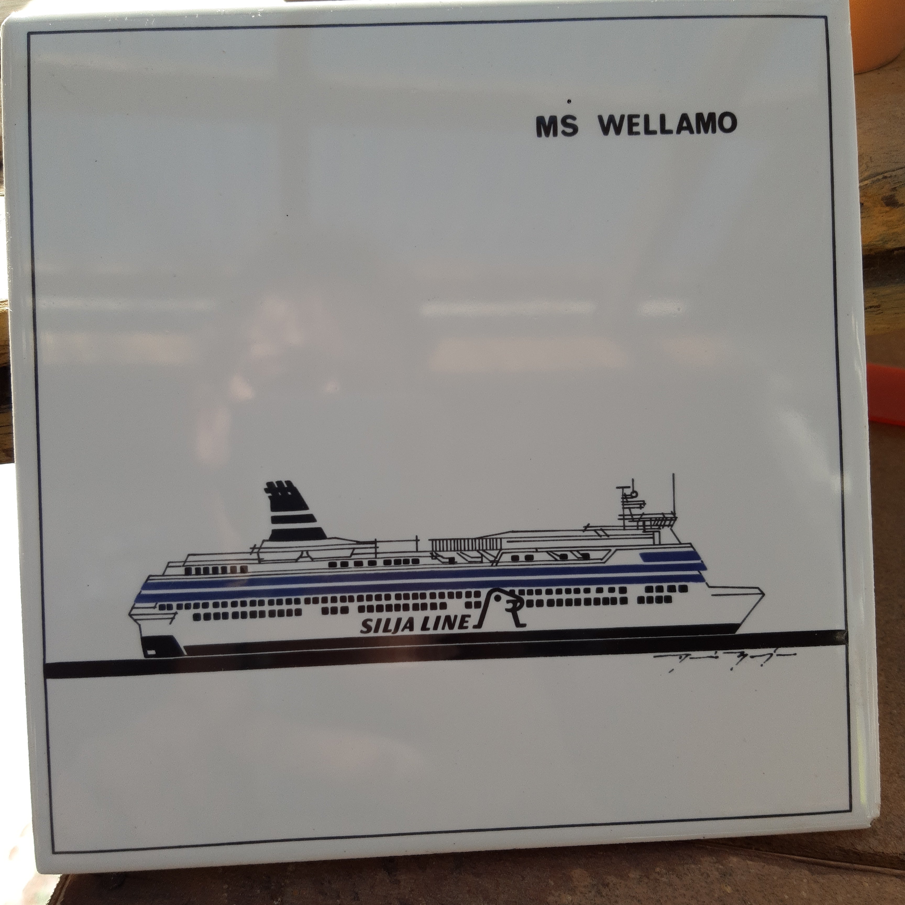 Silja Line MS Wellamo laatta – Maurin Makasiini - Vanhan tavaran kauppa