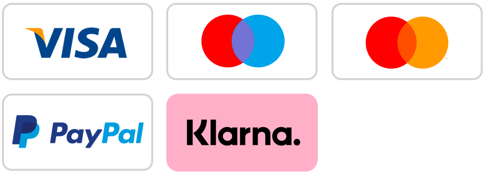 Payment methods at John Crocket: Credit cards, Paypal and Klarna