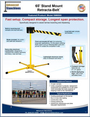 Advanced Stanchions 65' Stand Mount Retracta-Belt by Visiontron