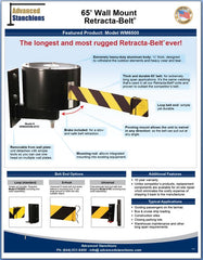 Advanced Stanchions 65' Wall Mount Retracta-Belt