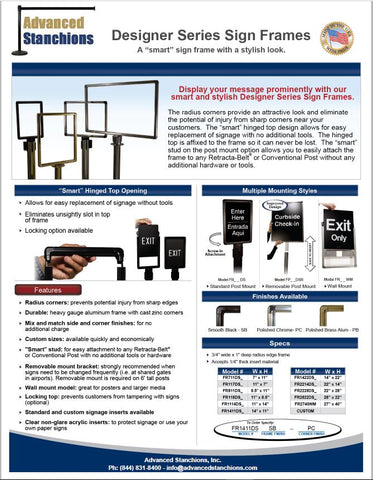 Visiontron Designer Series Sign Frame Flyers | Advanced Stanchions