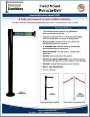 Advanced Stanchions Visiontron Fixed Mount Retracta-Belt