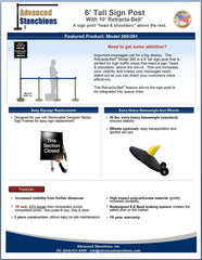 Advanced Stanchions Sign Post 6' Tall