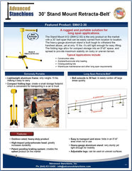 Advanced Stanchions Stand Mount 30' Retracta-Belt