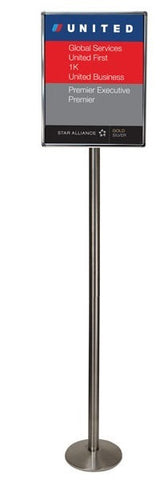 Visiontron 6' Tall Sloped Base Sign Post | Advanced Stanchions